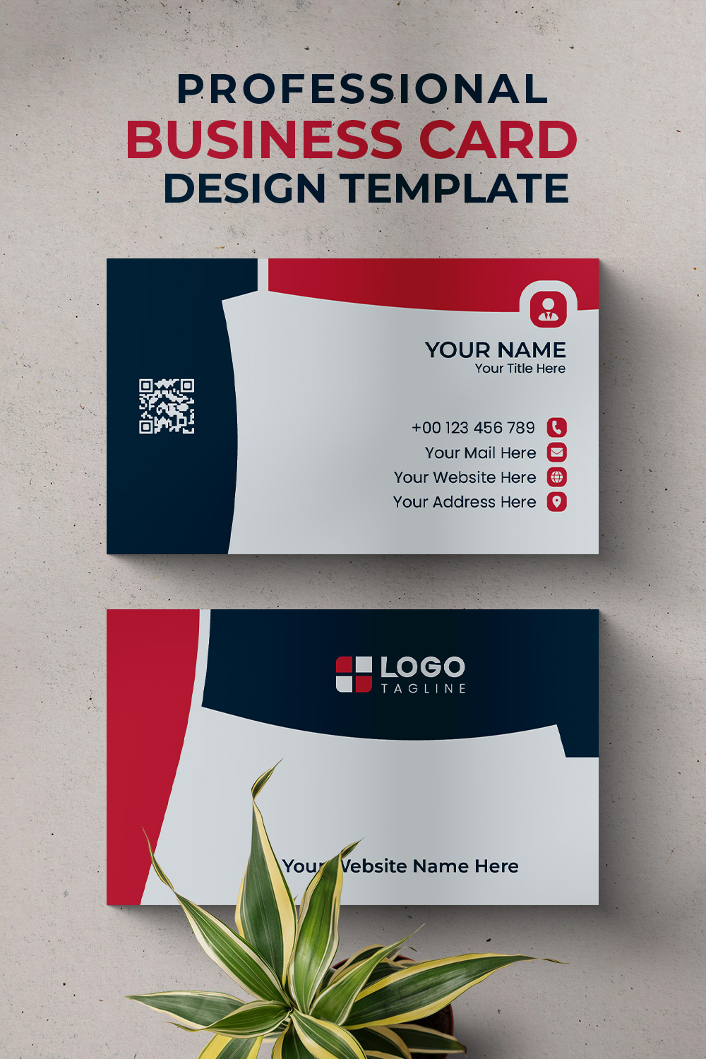 Professional Creative & Modern Unique Business Card Design Template pinterest preview image.