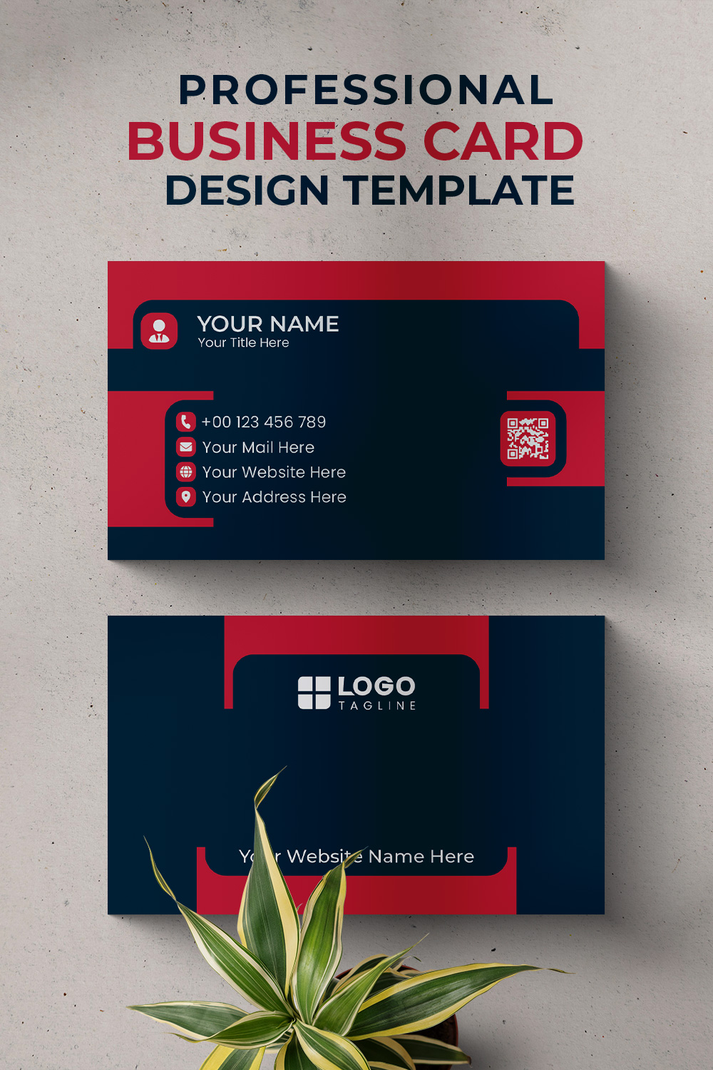 Professional Creative & Modern Unique Business Card Design Template pinterest preview image.