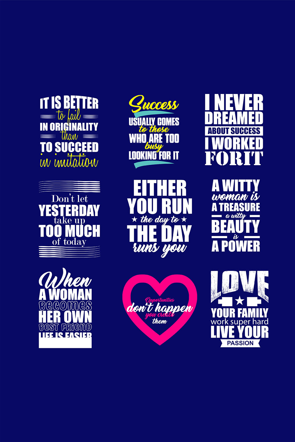 Typography Motivational quotes tshirt design pinterest preview image.