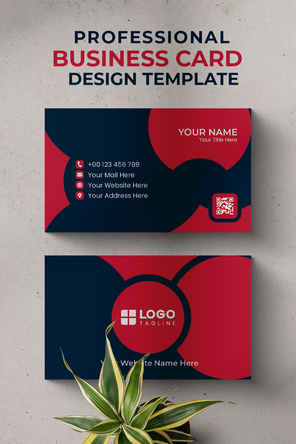 Professional Creative & Modern Unique Business Card Design Template pinterest preview image.