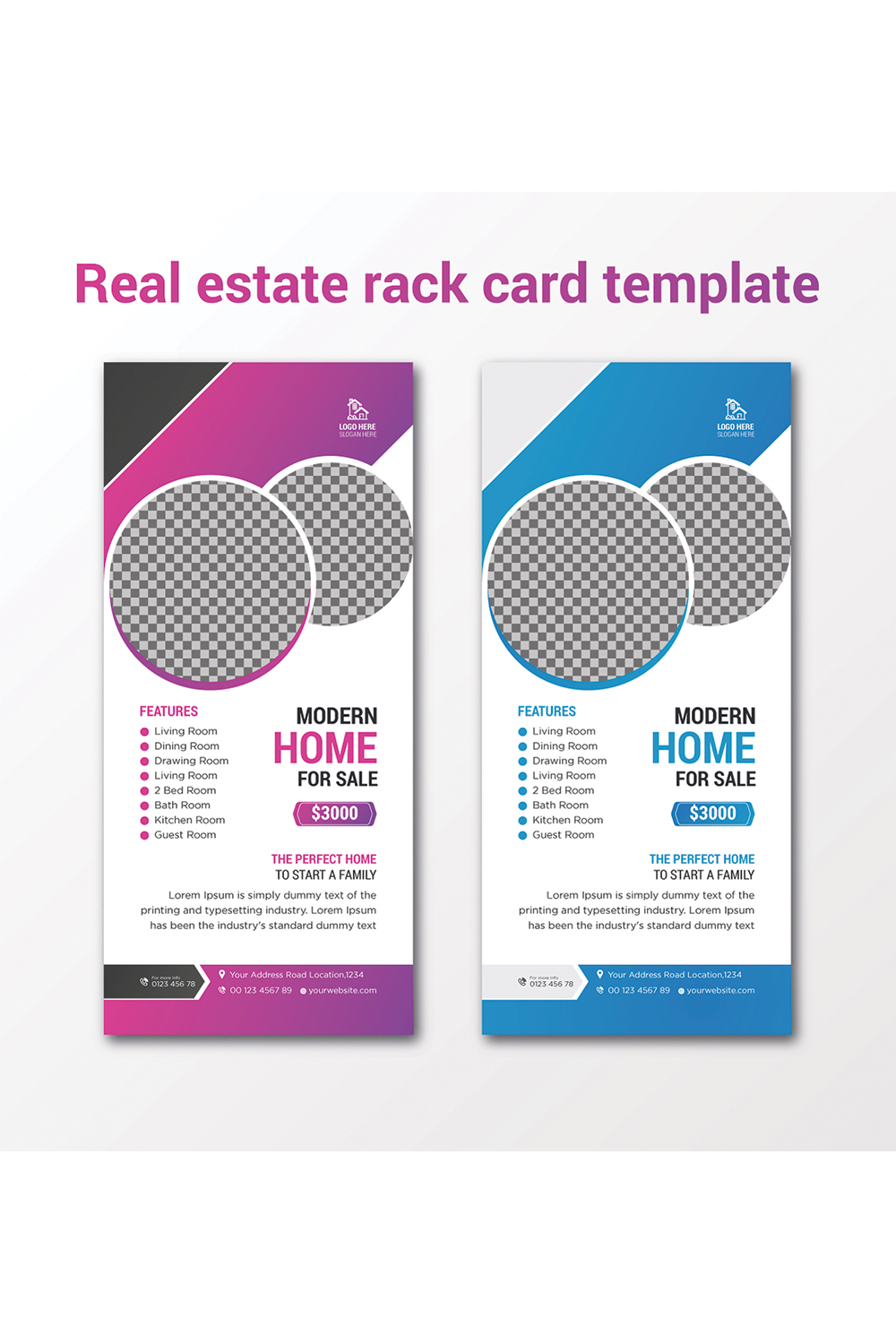 Real estate business rack card template design pinterest preview image.