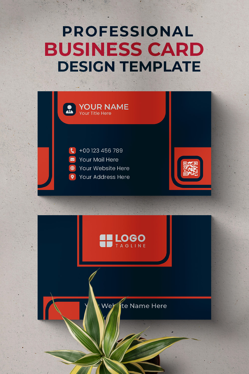 Professional Creative & Modern Unique Business Card Design Template pinterest preview image.