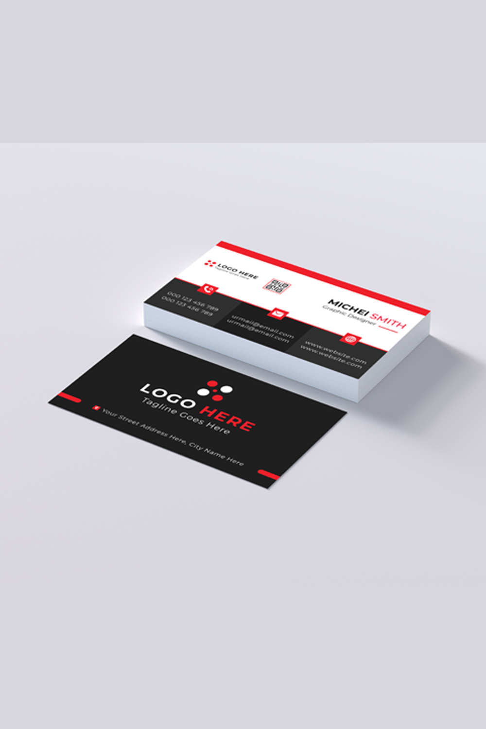 Modern Business Card Template Design pinterest preview image.