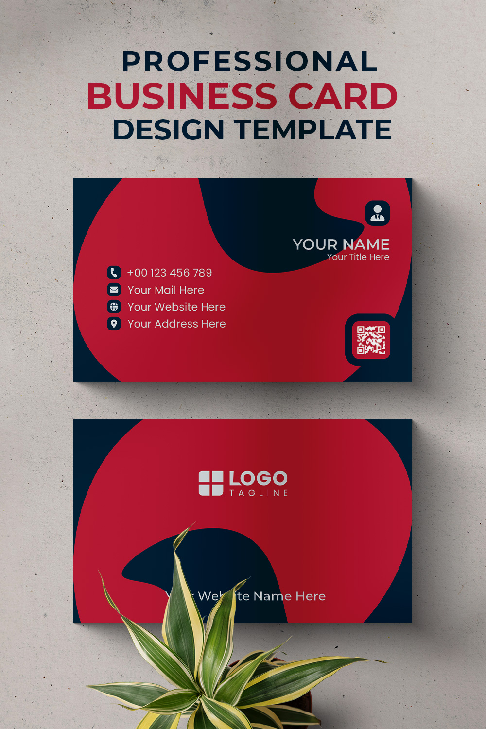 Professional Creative & Modern Unique Business Card Design Template pinterest preview image.