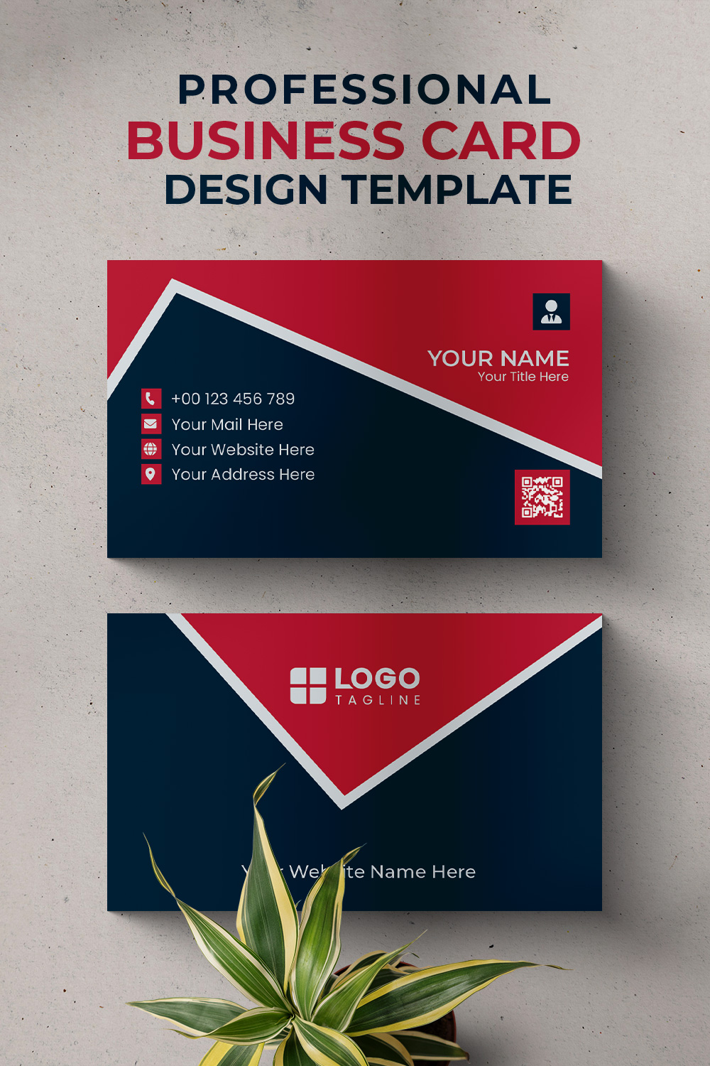 Professional Creative & Modern Unique Business Card Design Template pinterest preview image.