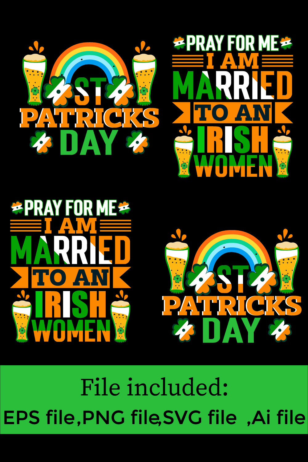 St Patricks day t-shirt design  pinterest preview image.