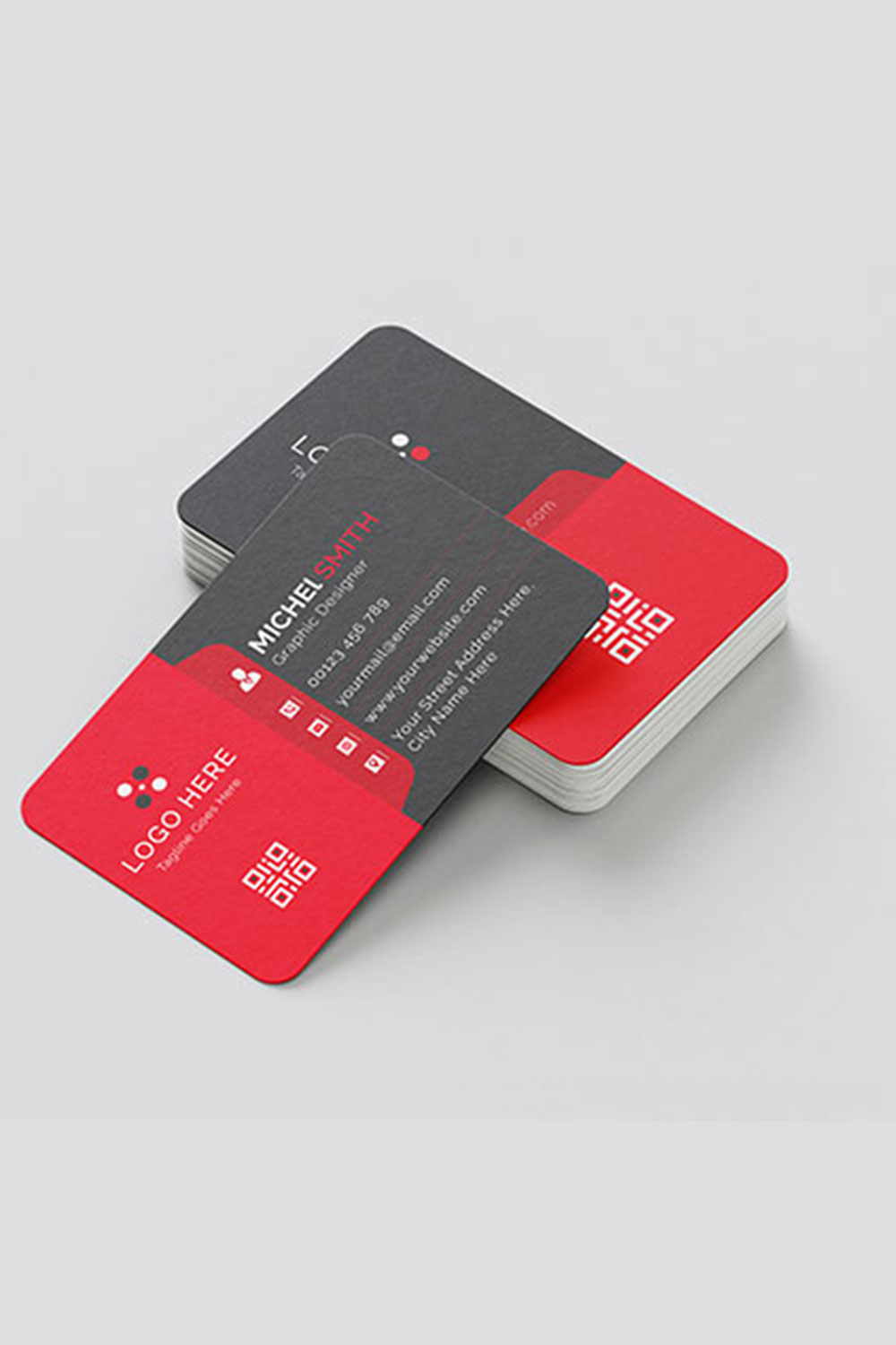 Business Card Template pinterest preview image.