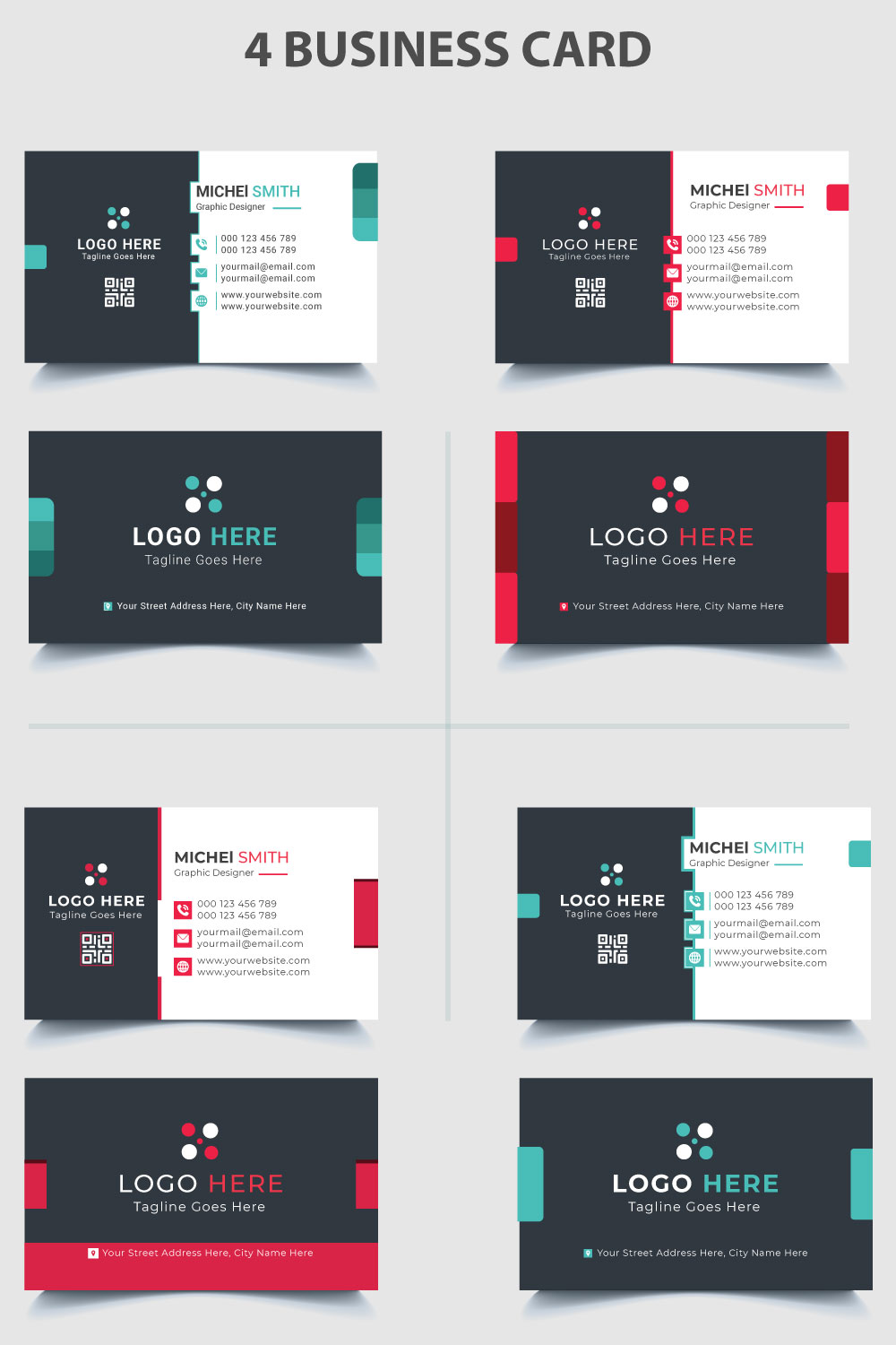 Modern Business Card pinterest preview image.