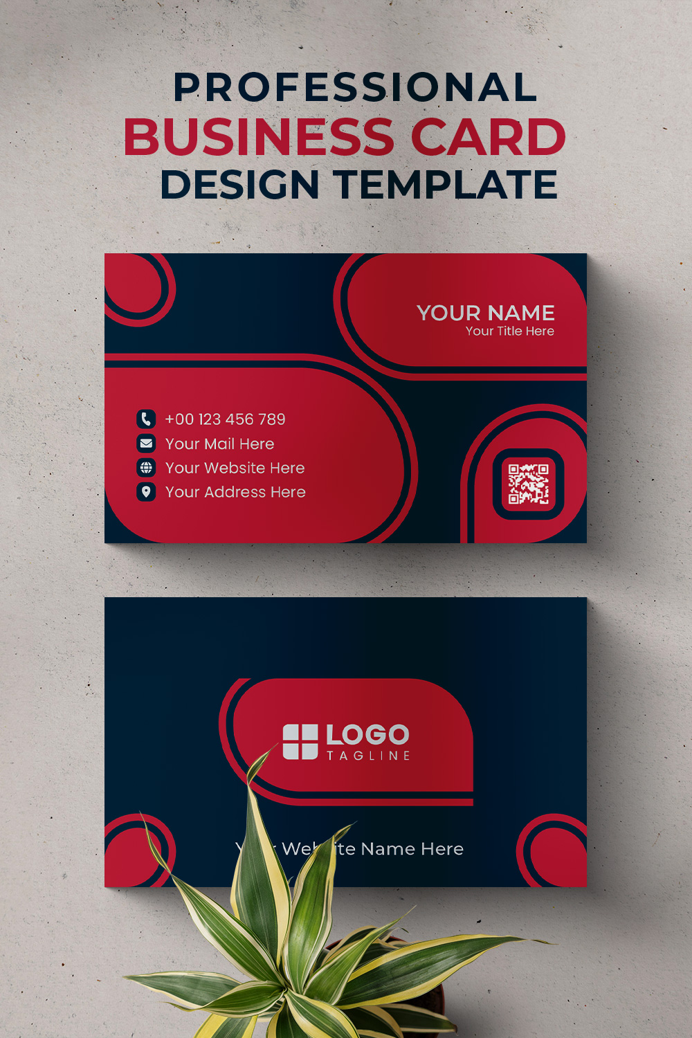 Professional Creative & Modern Unique Business Card Design Template pinterest preview image.