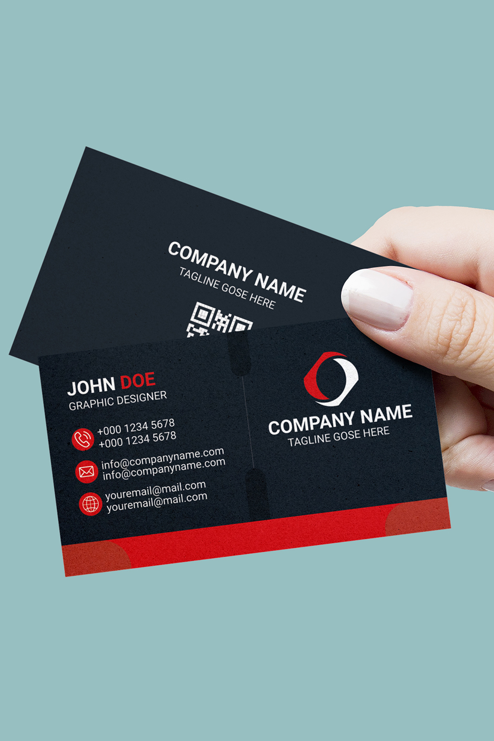 Corporate Business Card Template pinterest preview image.