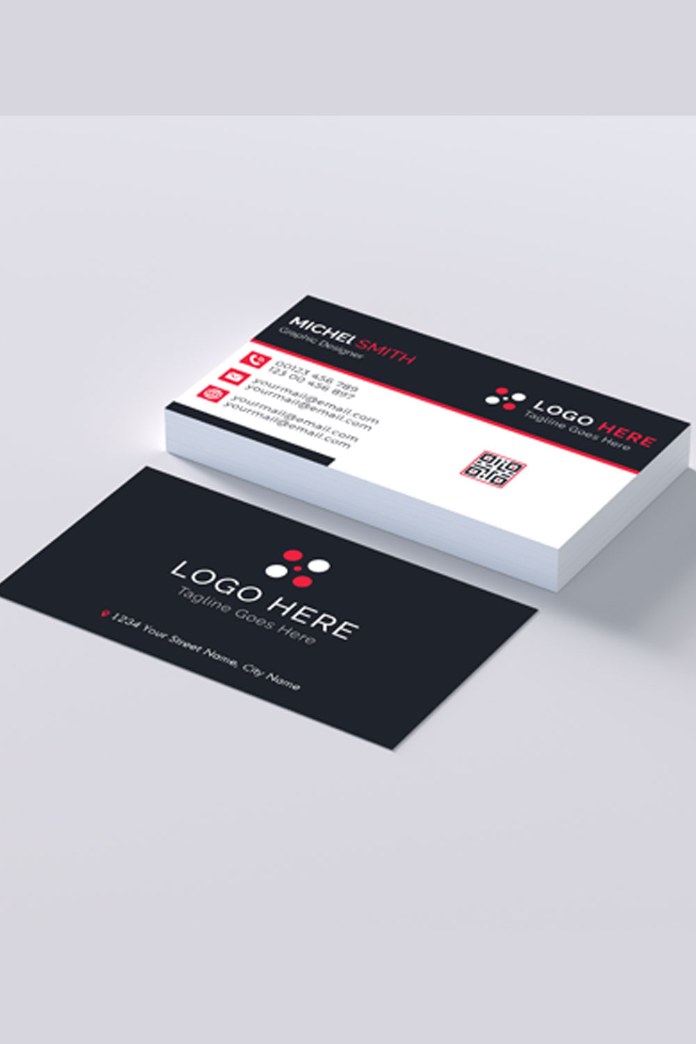 Modern Business Card Template Design pinterest preview image.