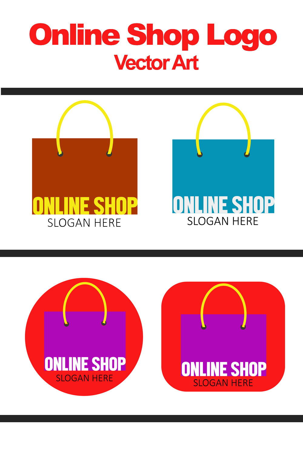 Online Shop Logo Vector Set! pinterest preview image.
