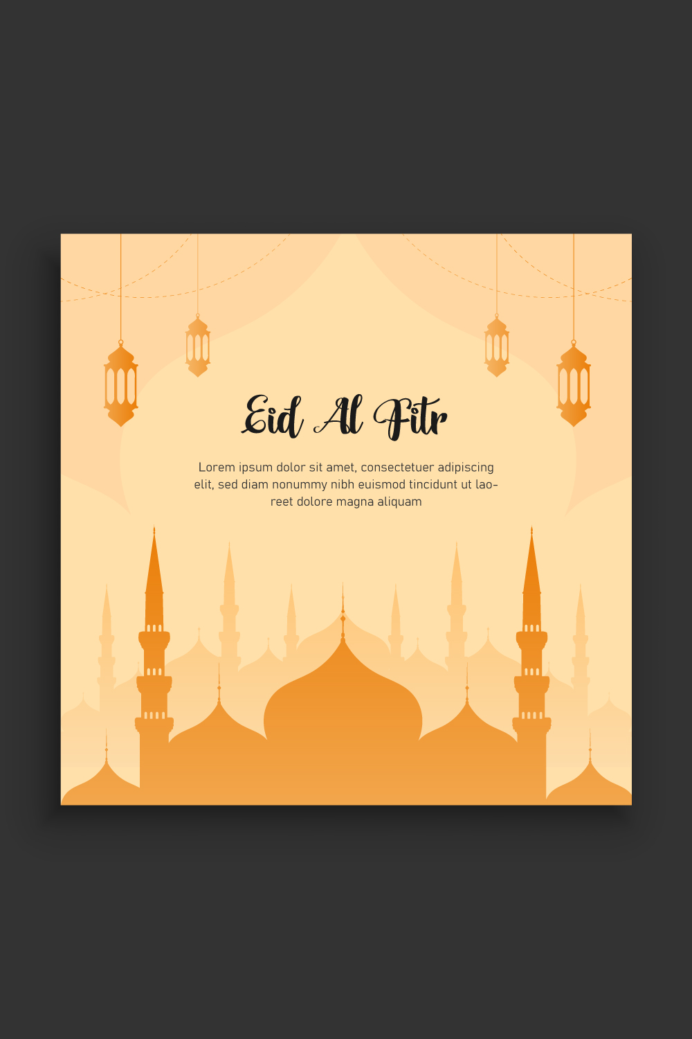 Eid Social Media Web Banner Template pinterest preview image.