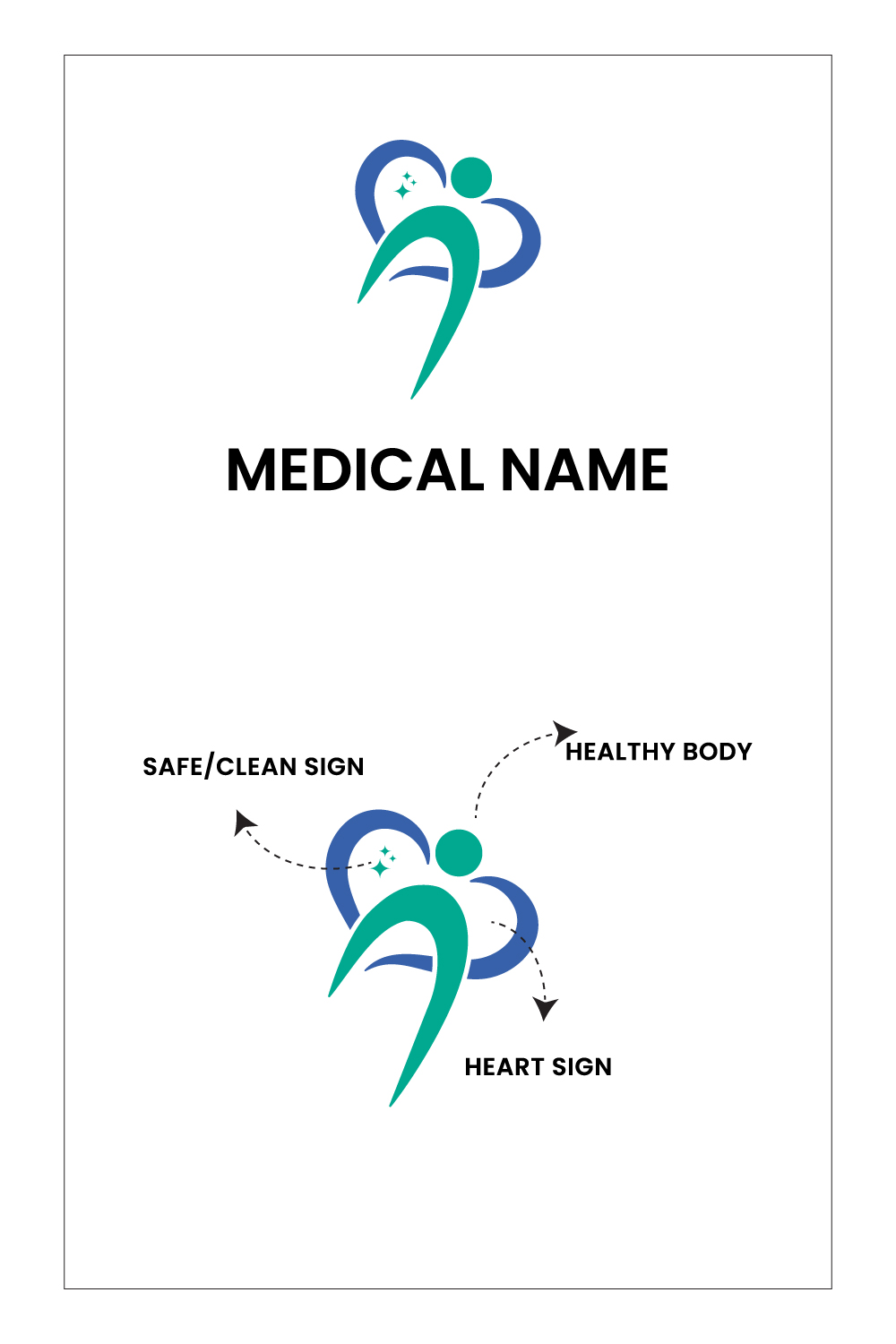 Medical or Hospital Logo Design, Modern style pinterest preview image.