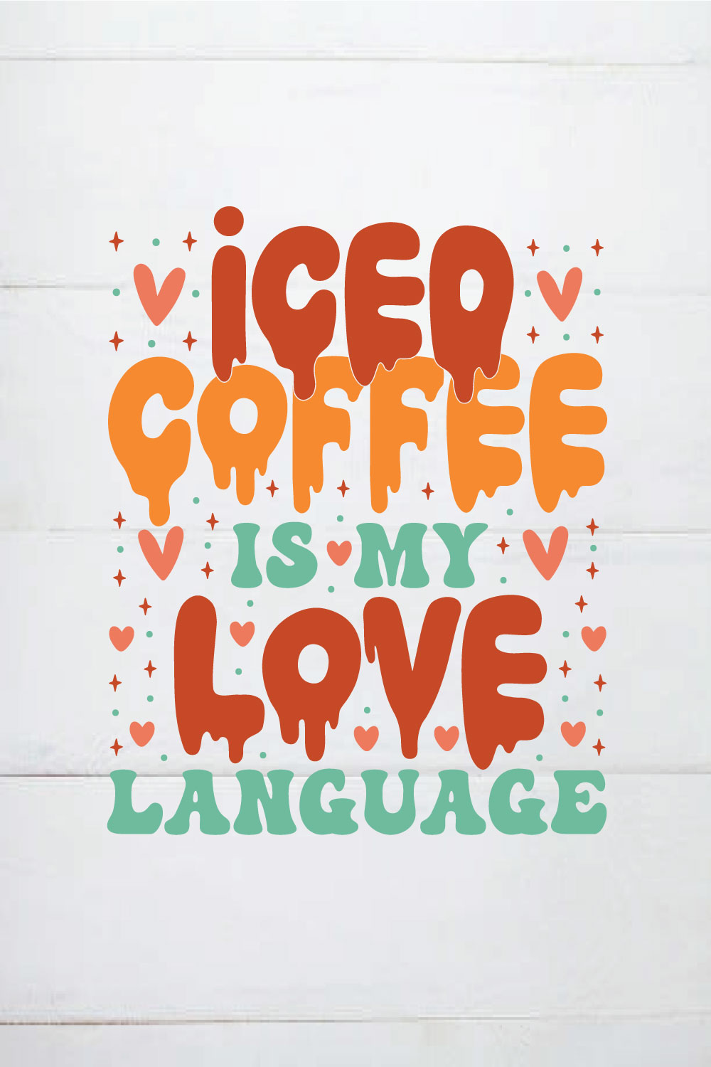 iced coffee is my love language retro pinterest preview image.