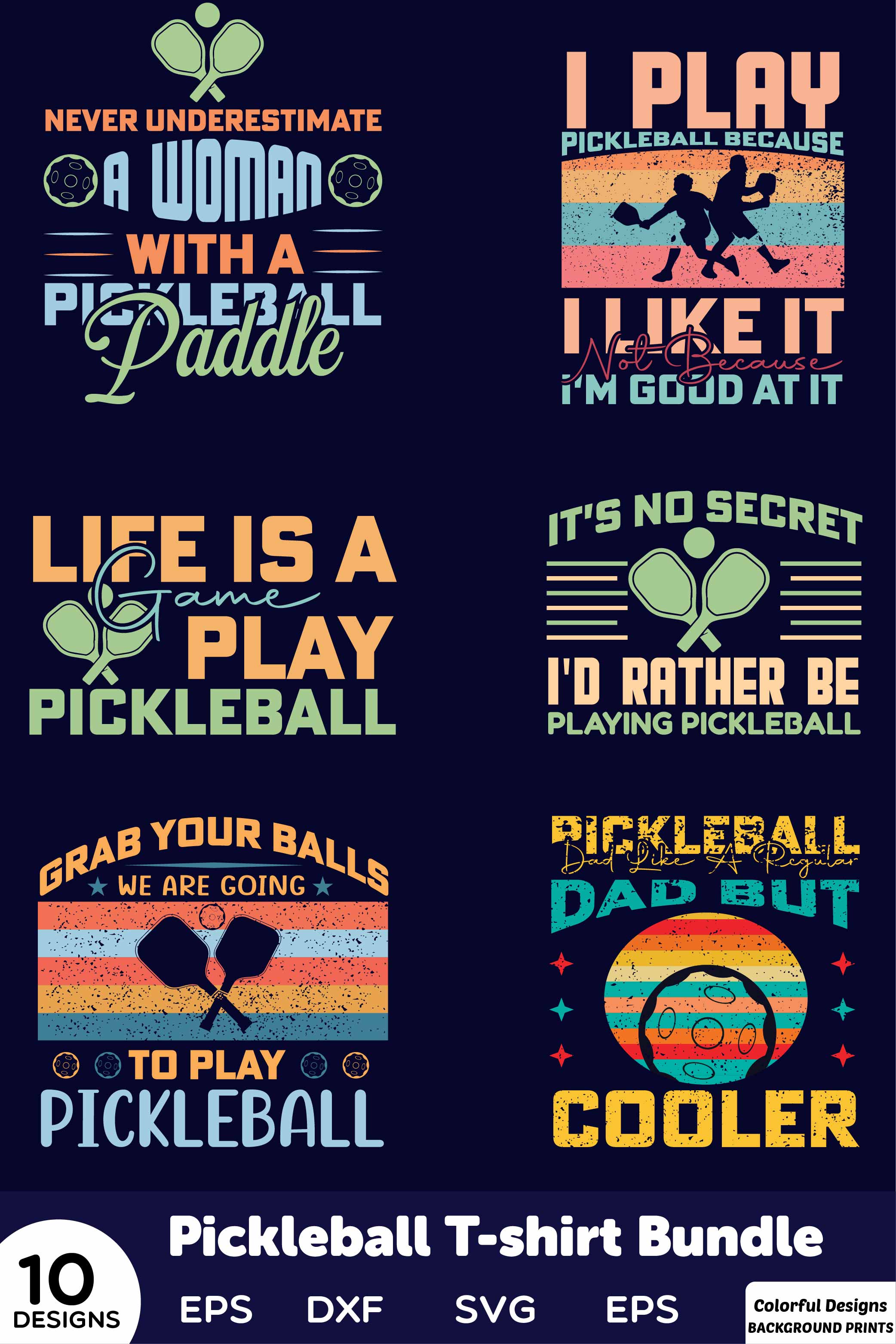 pickleball t-shirt bundle pinterest preview image.
