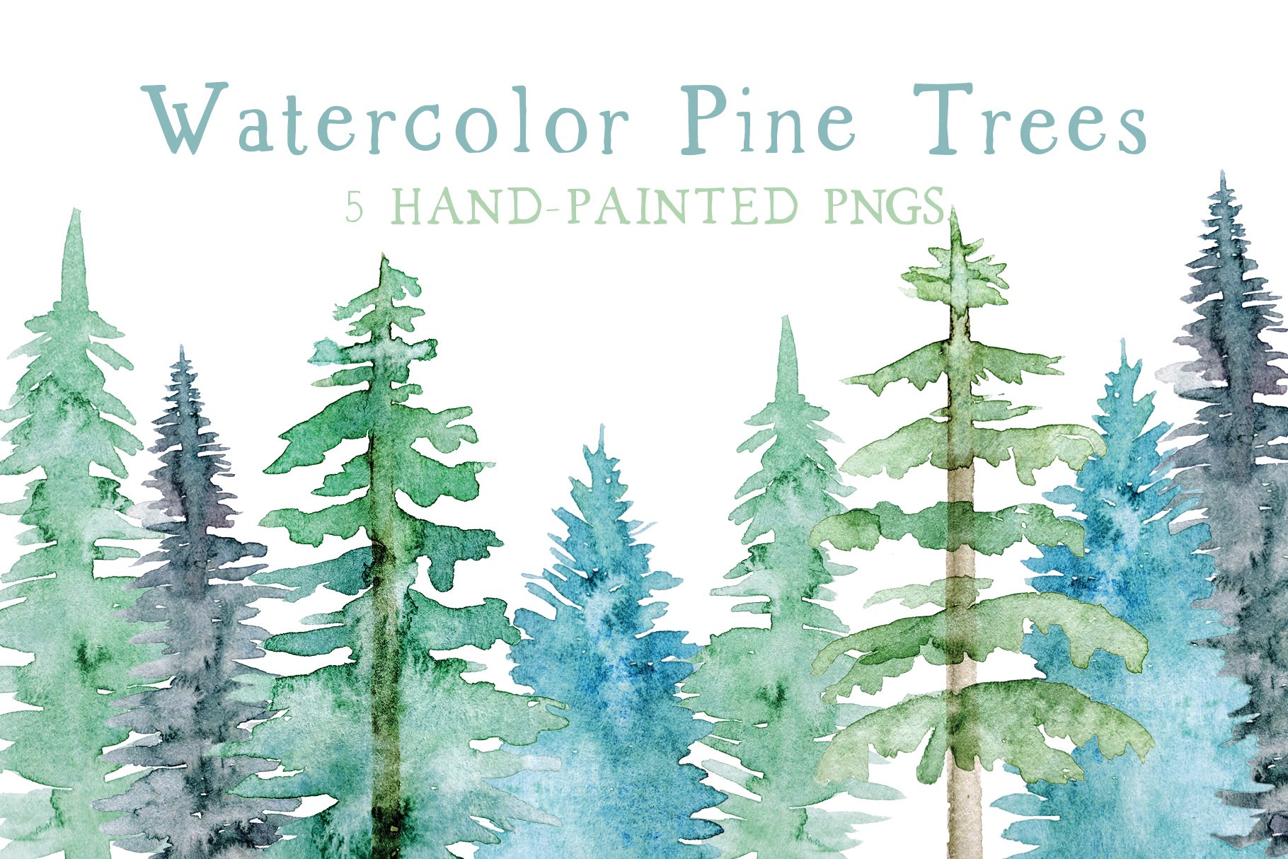 TIMBER Box Seal Template Printable, Watercolor Pine Tree Branding