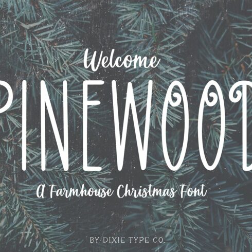 PINEWOOD Farmhouse Christmas Font cover image.