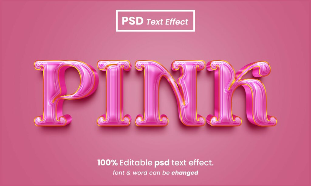 Pink Rp Psd Pink 3d editable PSD text effect – MasterBundles