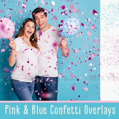 Pink and Blue Confetti Overlayscover image.