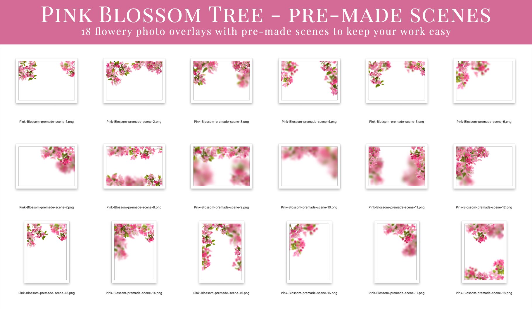 pink blossom tree photo overlays premade 222