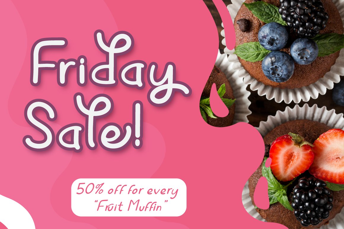 Pinky Muffin - Quirky Food Font preview image.