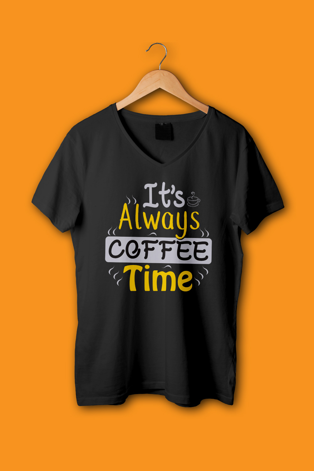Free Coffee Typography Vector T-Shirt Design pinterest preview image.