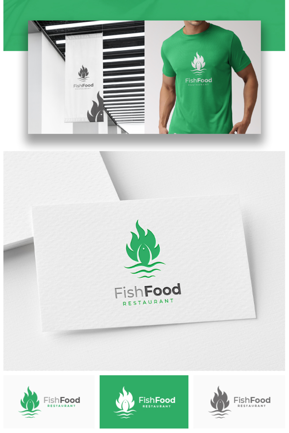 Fish Food Logo pinterest preview image.