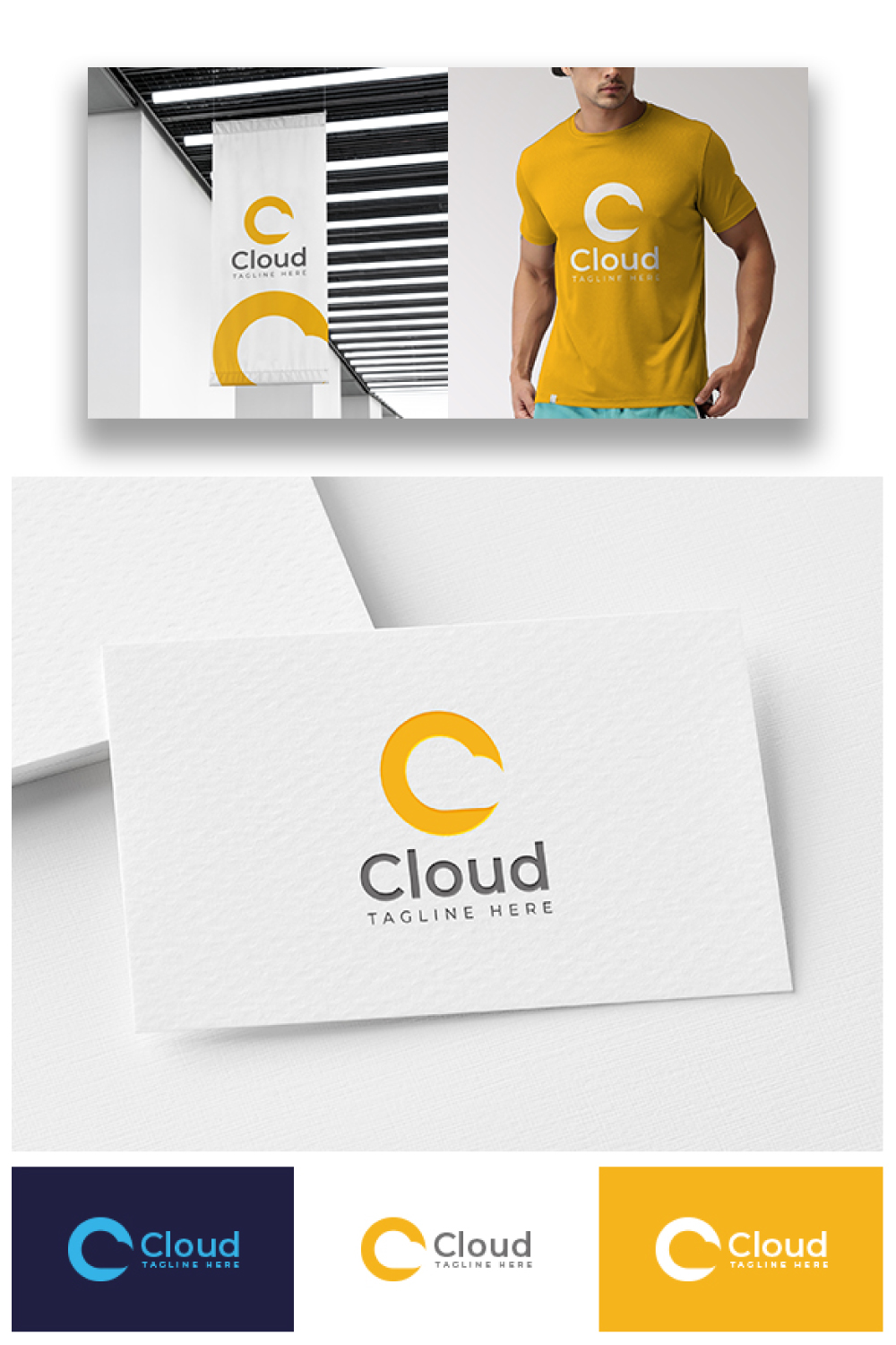 Cloud Letter C Logo pinterest preview image.
