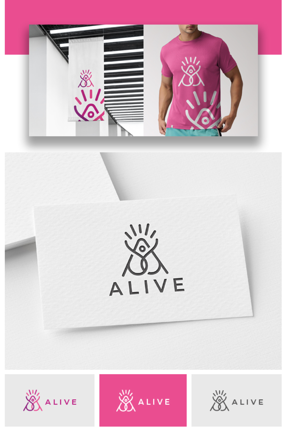 Alive yoga Logo pinterest preview image.