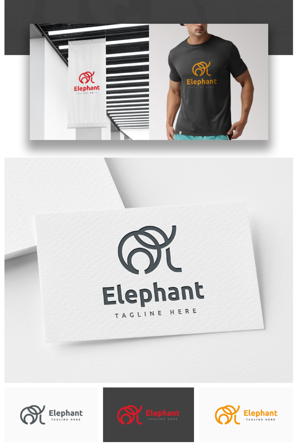 Elephant Logo pinterest preview image.
