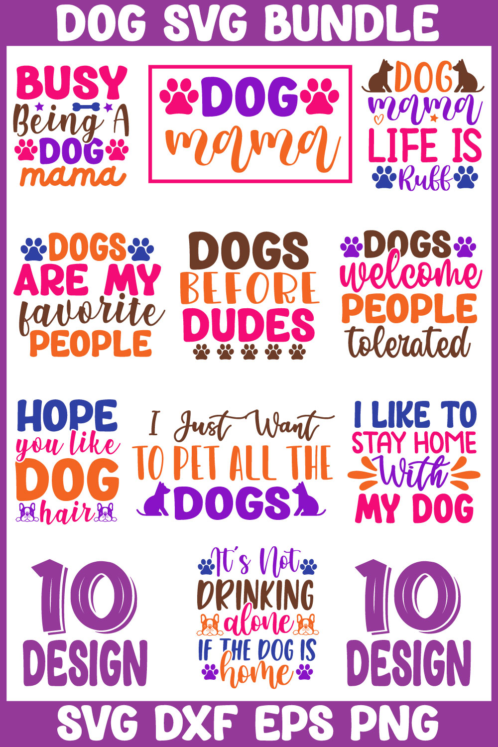 Dog SVG Bundle pinterest preview image.