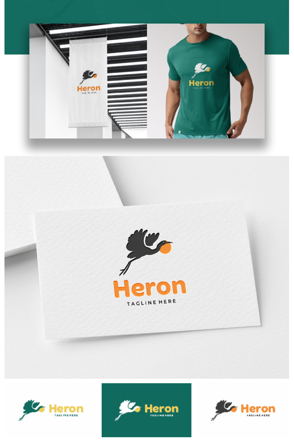 Heron Logo pinterest preview image.