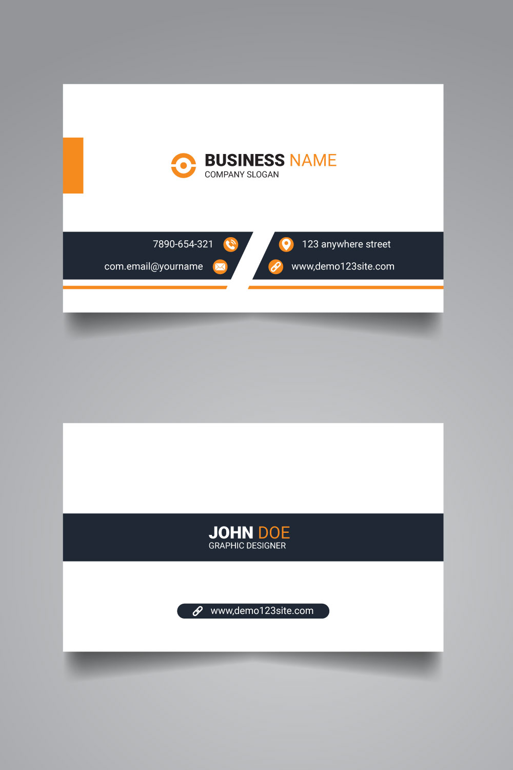 Creative business card template design pinterest preview image.