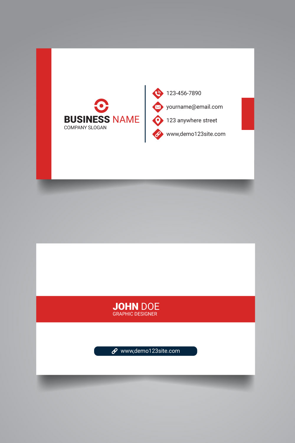 Professional clean modern double side business card design pinterest preview image.