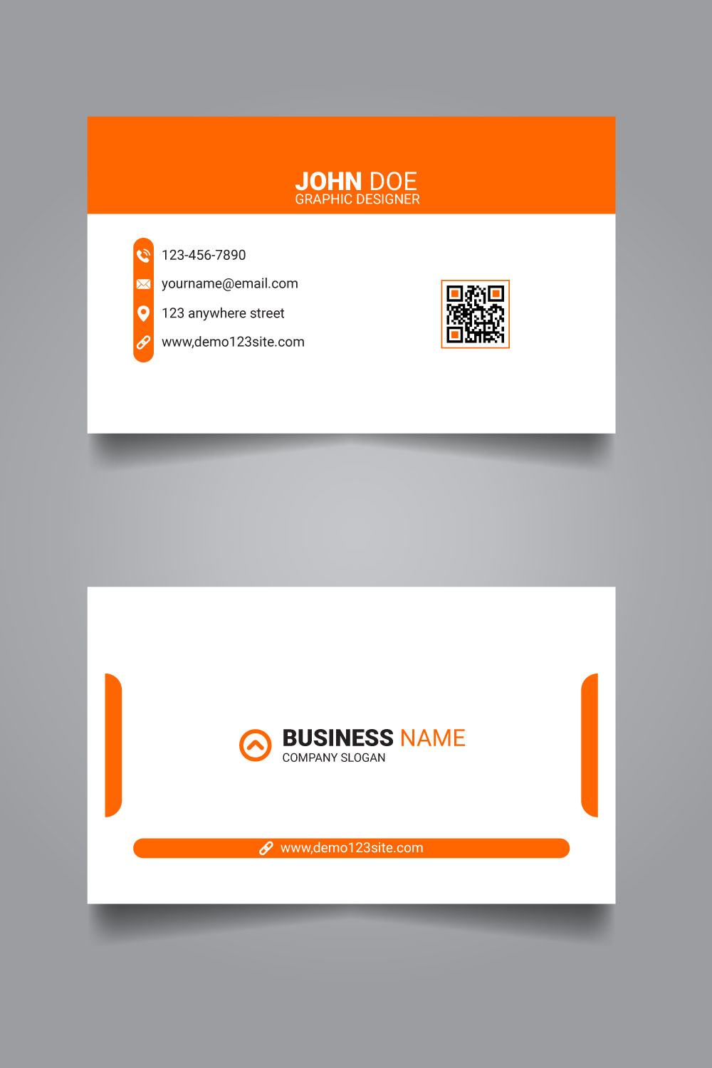 Simple clean business card template pinterest preview image.