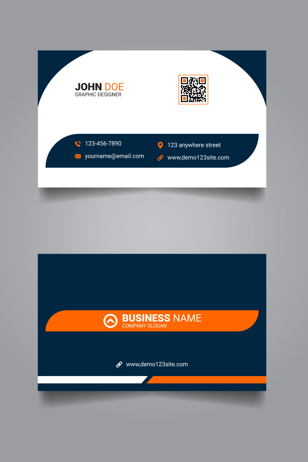 Business card design pinterest preview image.