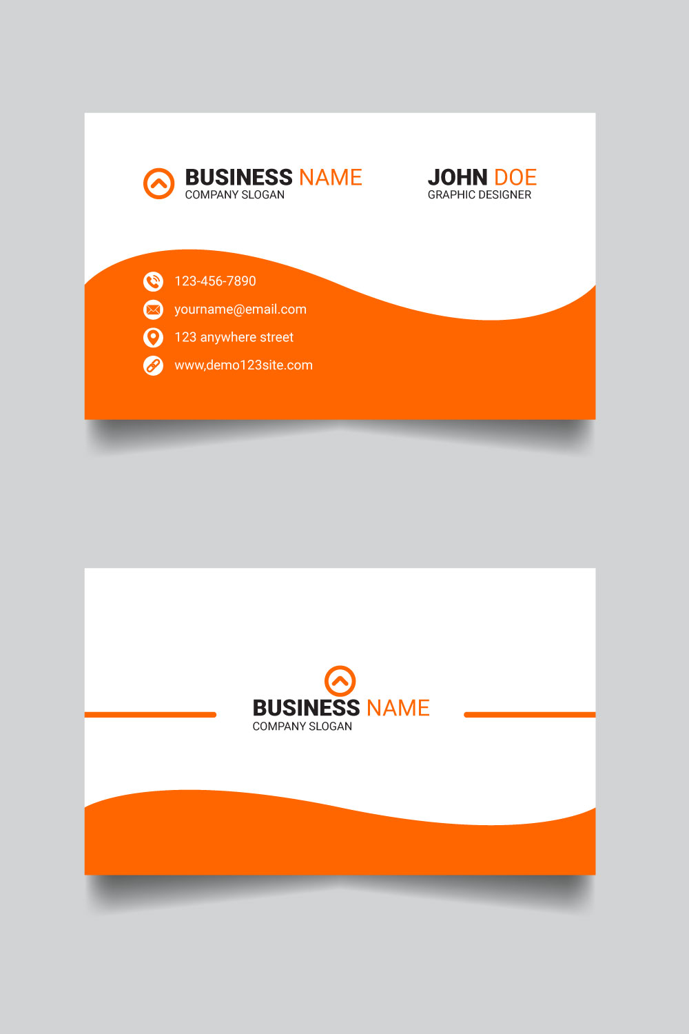 Business card design pinterest preview image.