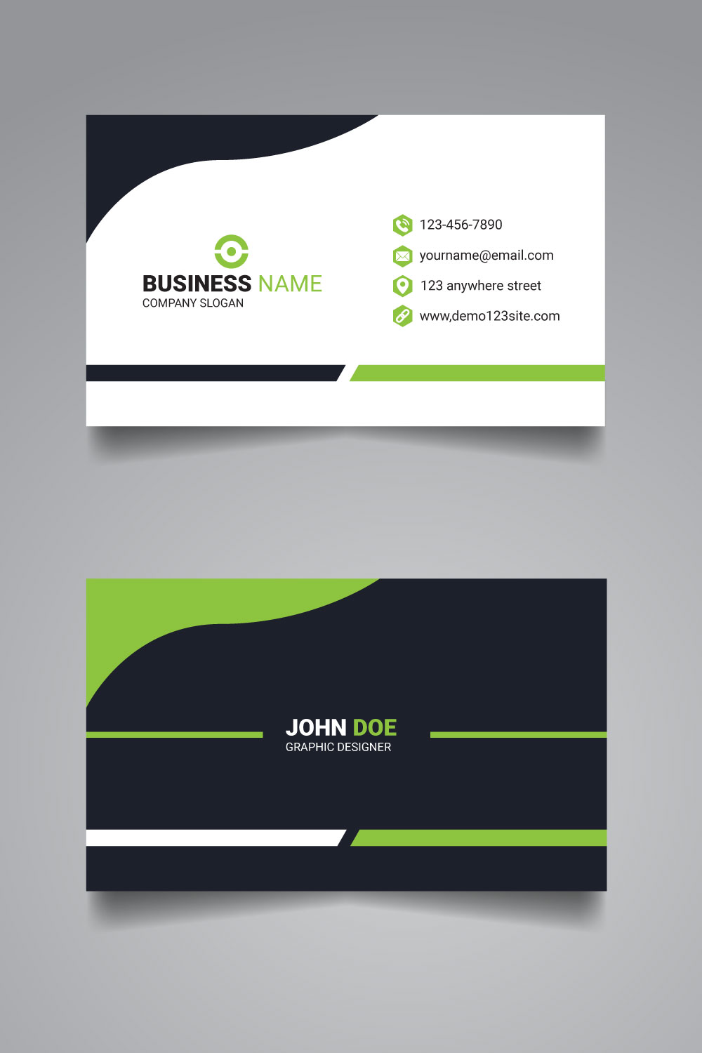 Professional modern business card template design pinterest preview image.