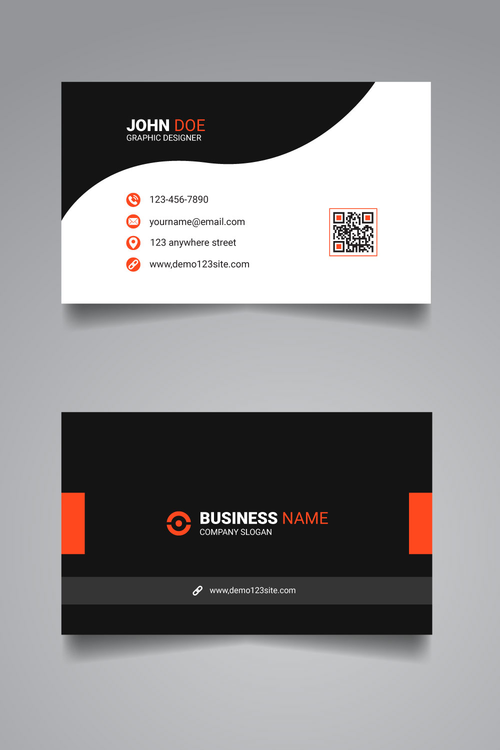 Creative modern clean business card design vector pinterest preview image.