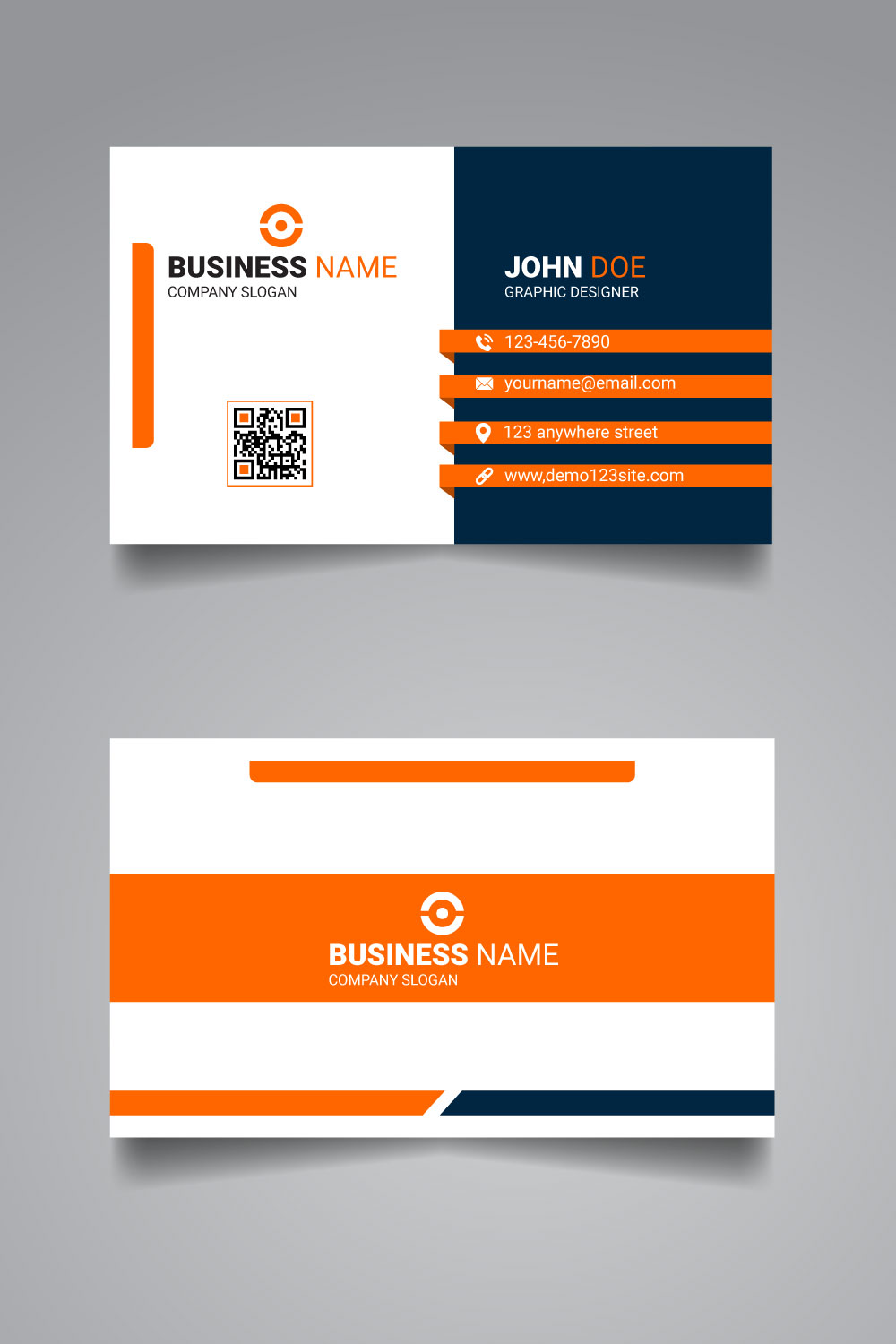 Business card template design pinterest preview image.