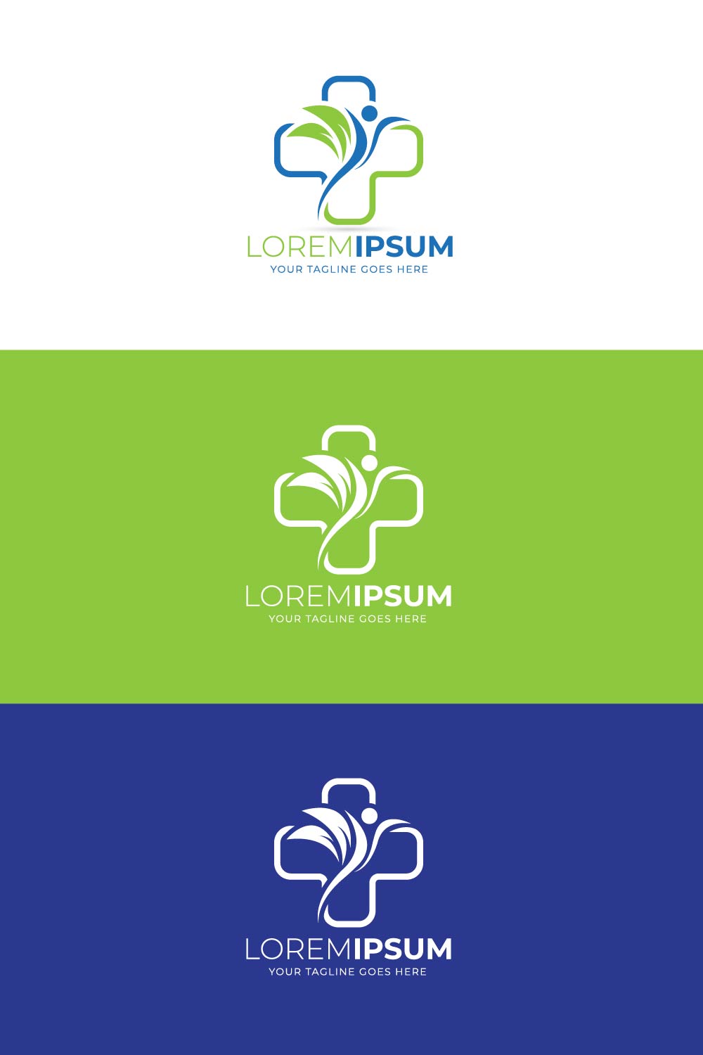 Natural Health And Wellness logo design pinterest preview image.