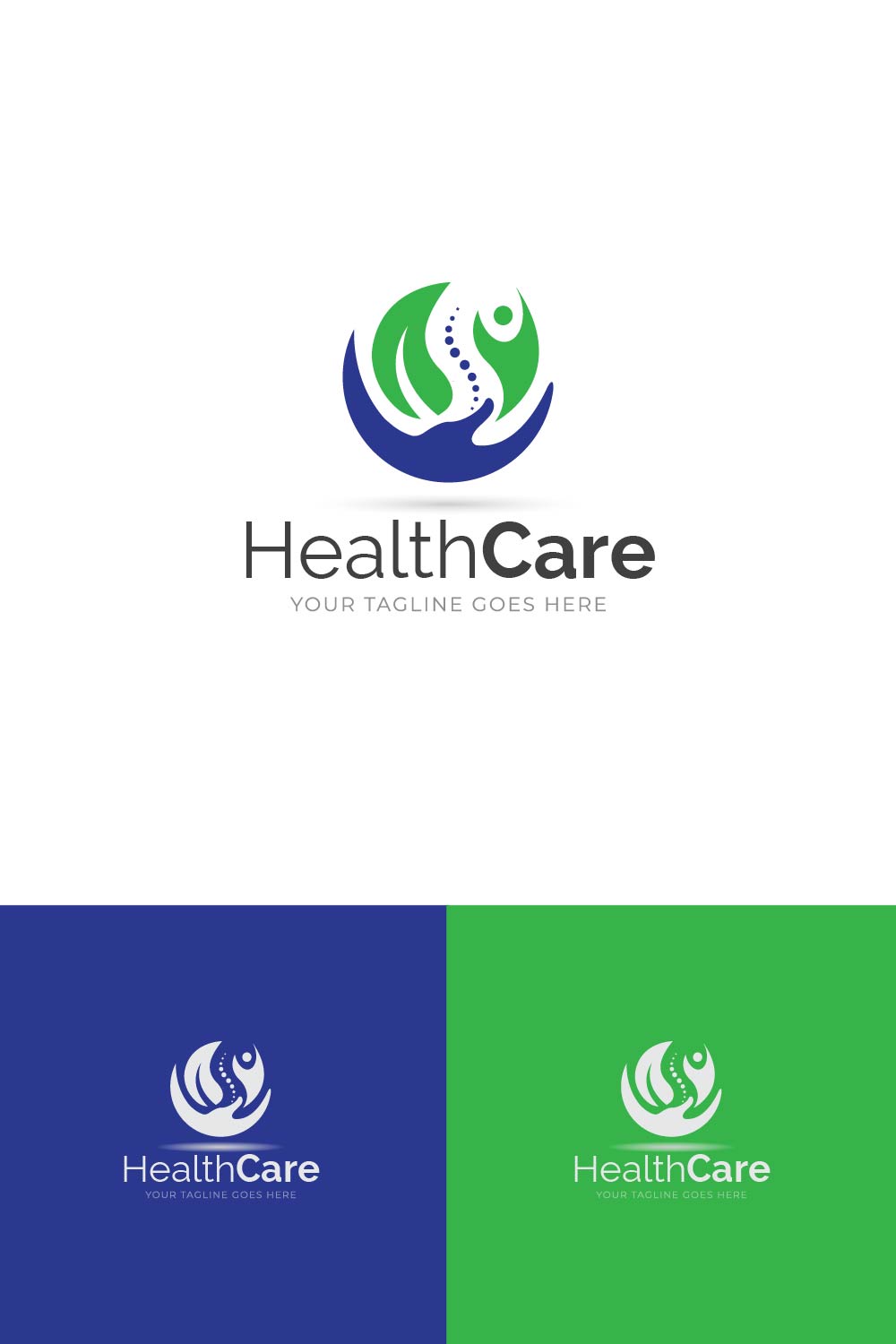 Health care logo design pinterest preview image.