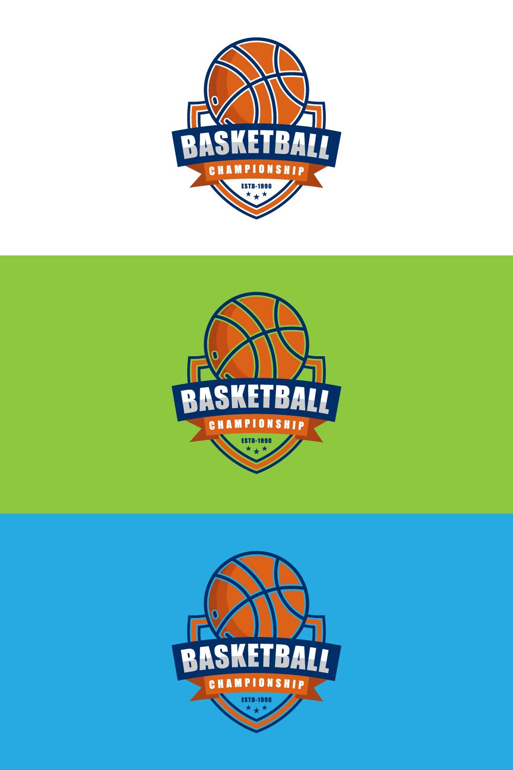 Basketball Logo design Vector pinterest preview image.