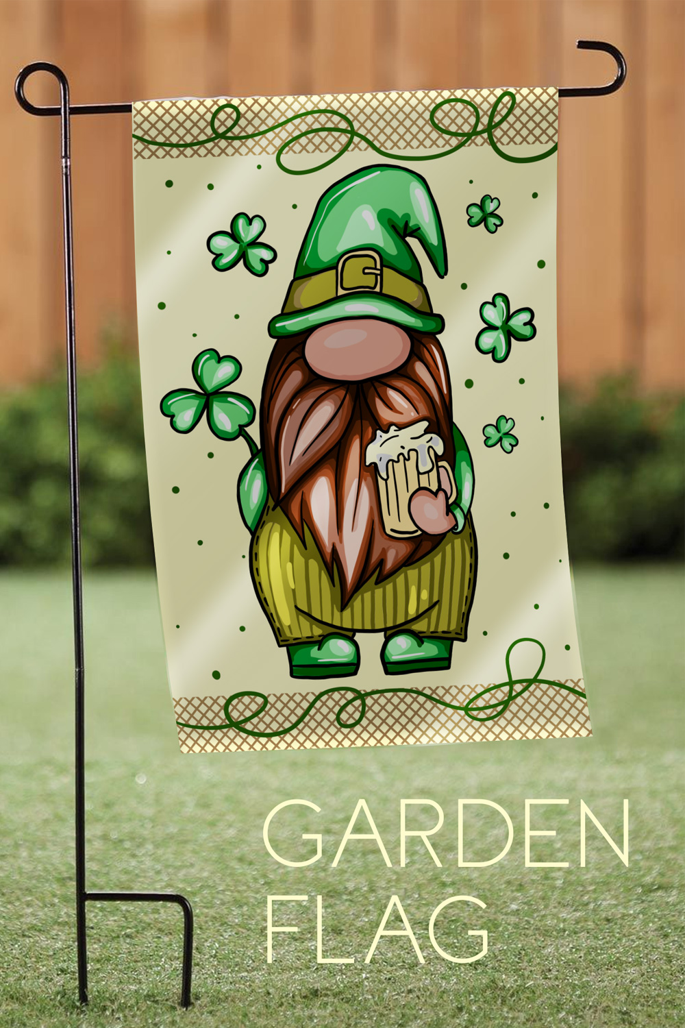 St Patricks Day Garden Flag Sublimation pinterest preview image.