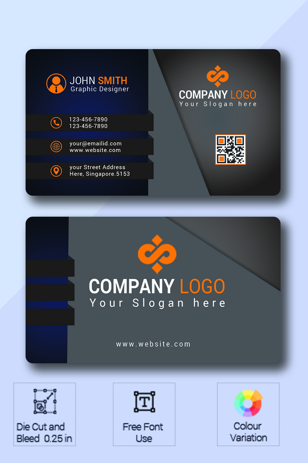 Modern Business Card pinterest preview image.