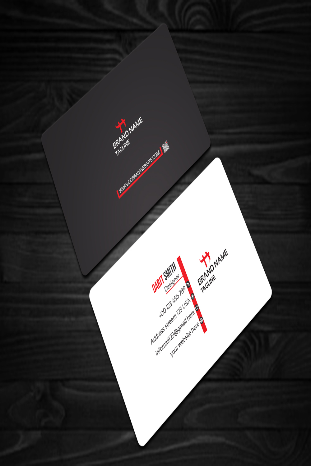 2 Corporates Business Card Template pinterest preview image.