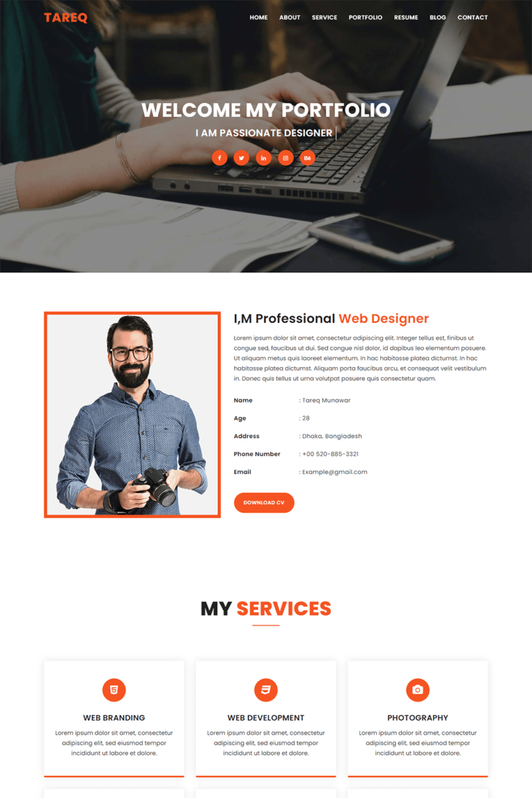 Portfolio Website HTML Template - MasterBundles