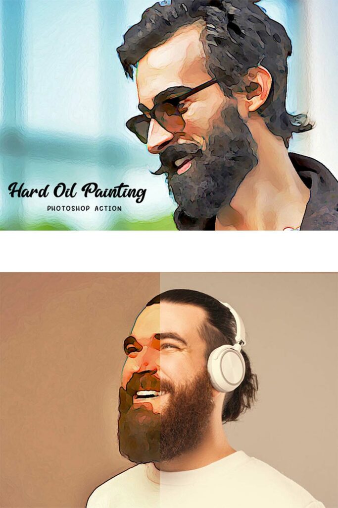 Hard Oil Painting Photoshop Action - MasterBundles