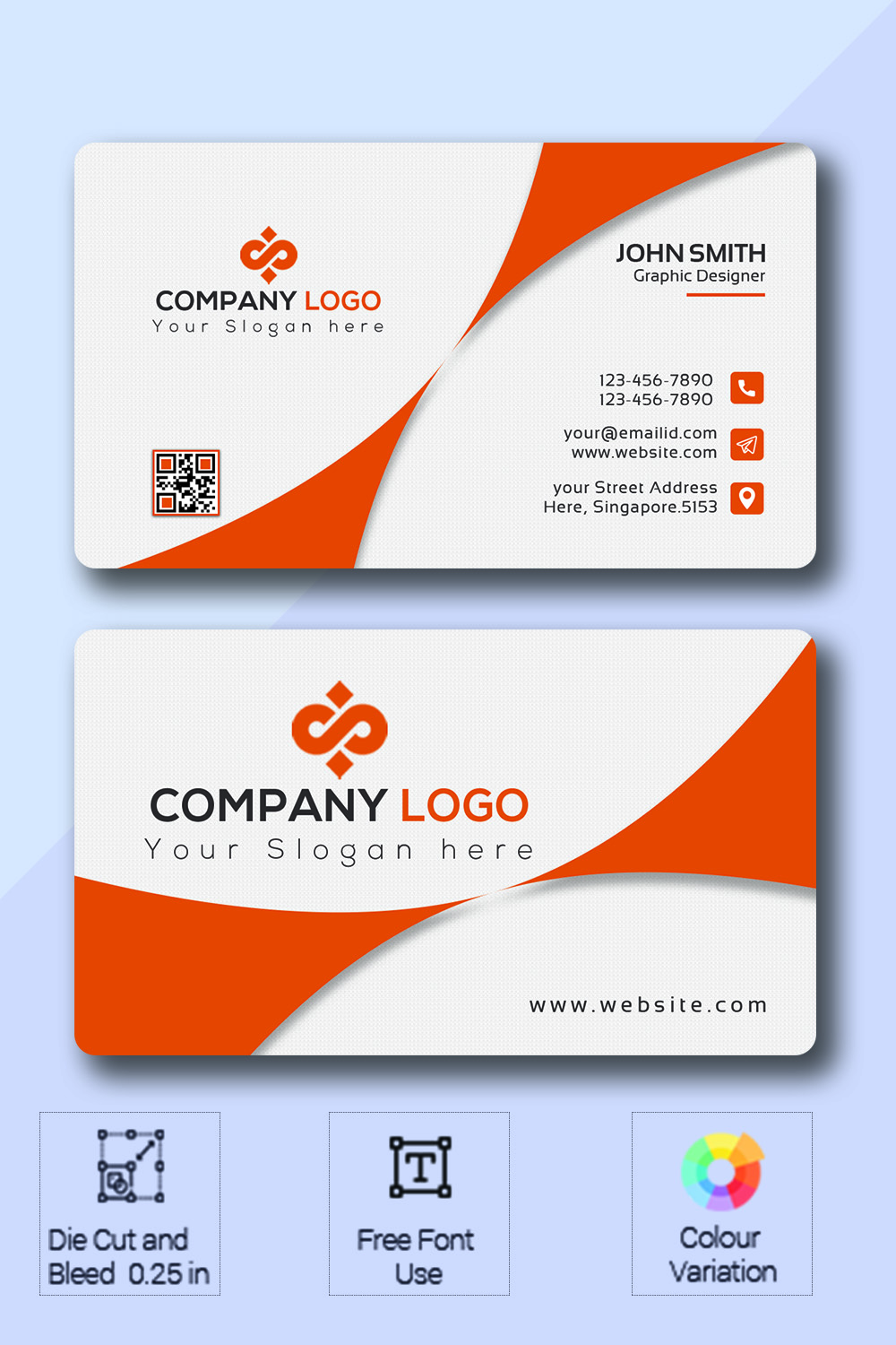 Corporate Business Card pinterest preview image.